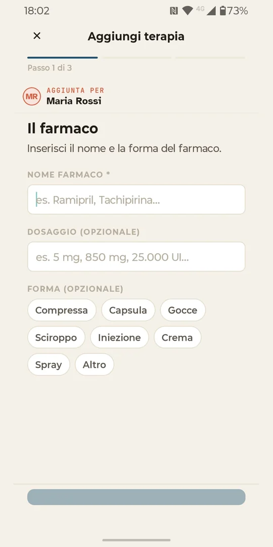 Add medication screen