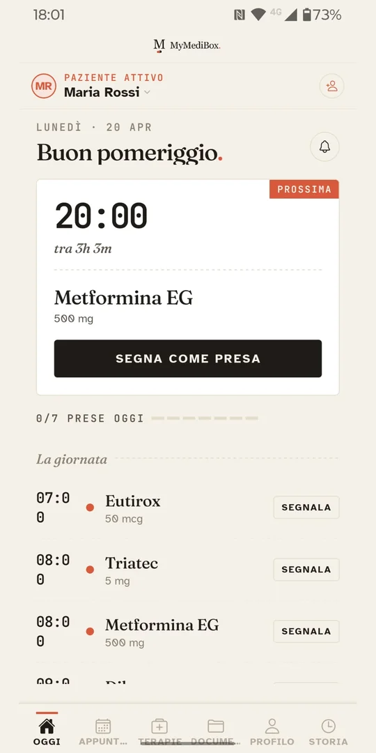 MyMediBox today screen